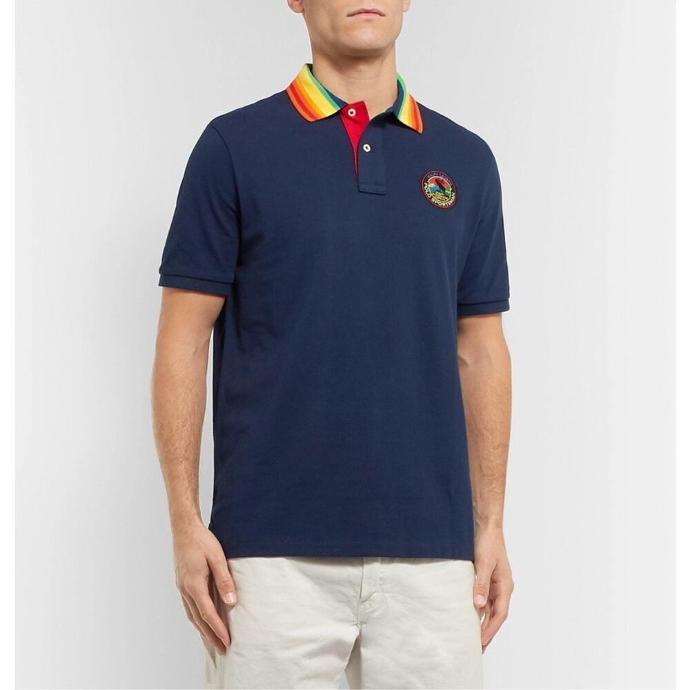 Polo Ralph Lauren Sportsman Logo Appliquéd Piqué Polo‎ Shirt Men’s Size XL